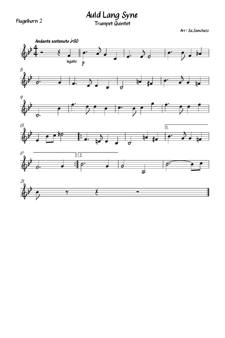 Auld Lang Syne Trumpet Quintet Brass Quintet scores gallery preview page 6