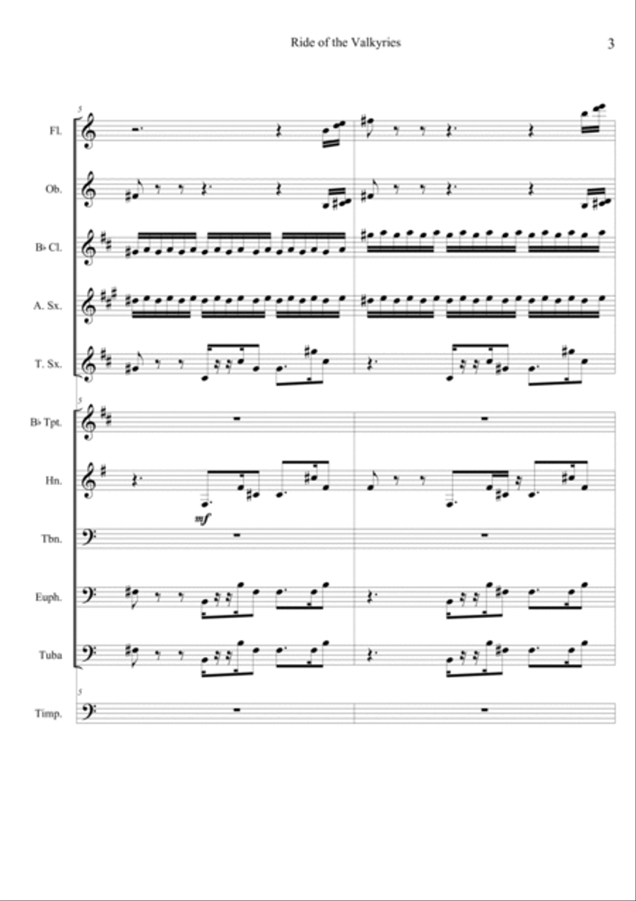 Wagner's Ride of the Valkyries - Score Only Concert Band scores gallery preview page 4