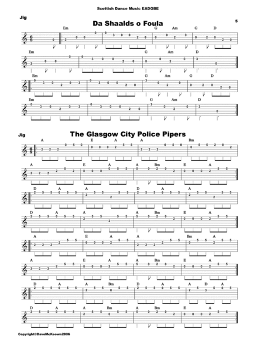 Traditional Scottish Dance Music for Guitar Tab; 40 Jigs, Marches, Strathspeys and more... Guitar Tablature scores gallery preview page 5