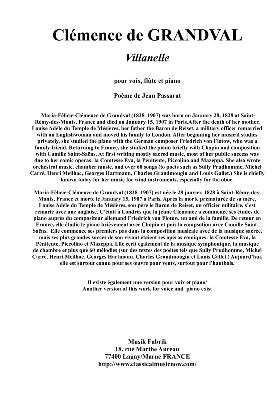 Villanelle Chamber Music scores gallery preview page 1