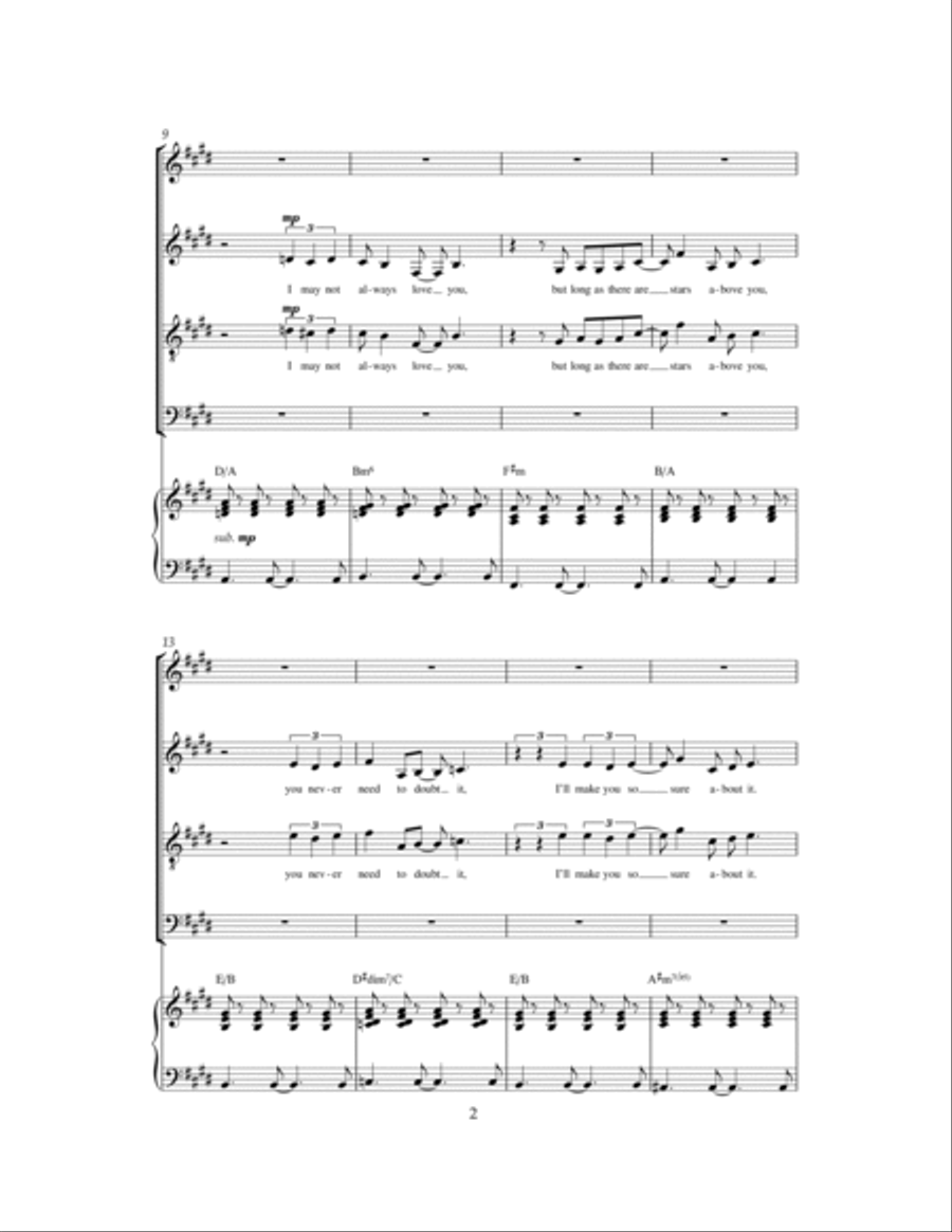 God Only Knows 4-Part scores gallery preview page 2