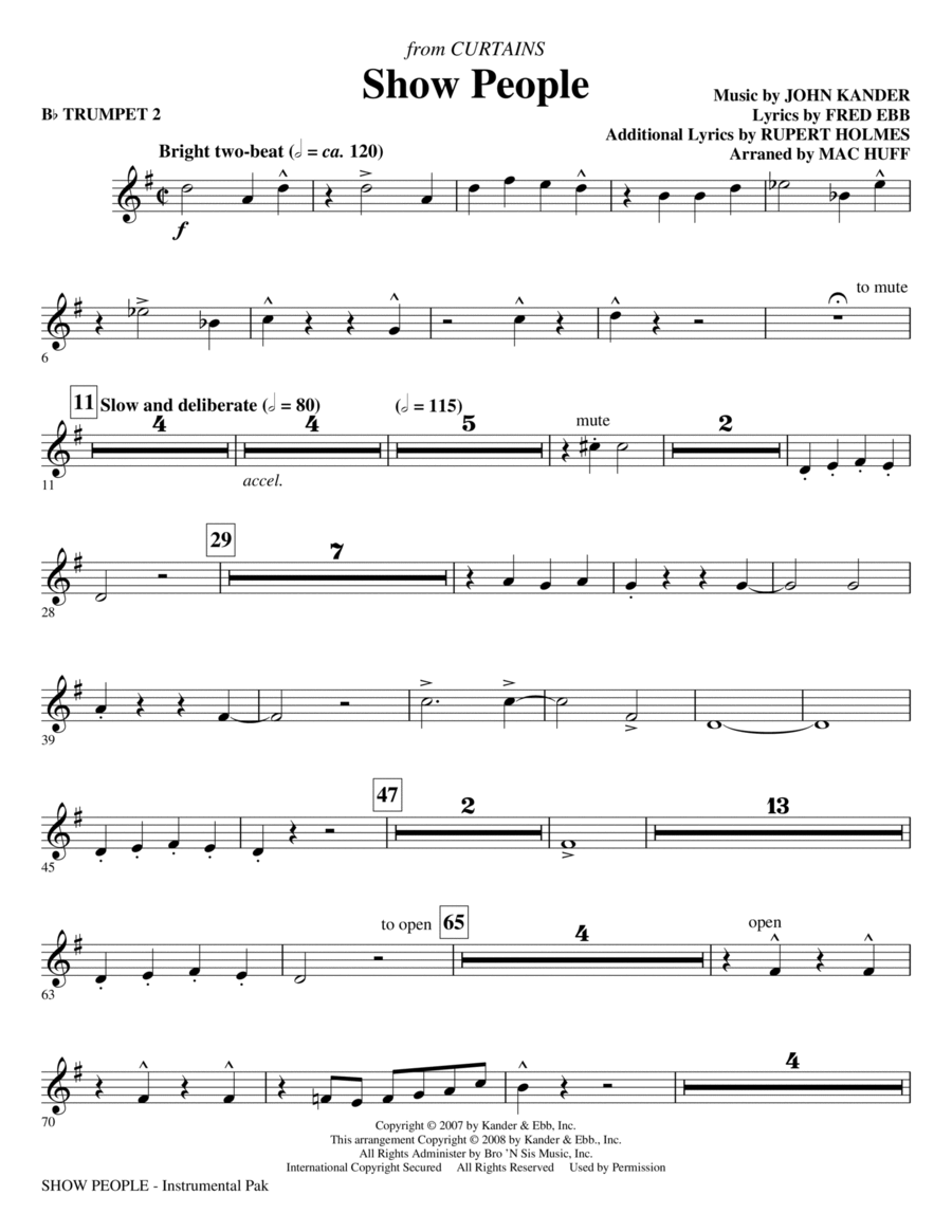 Show People - Bb Trumpet 2 Choir scores gallery preview page 1