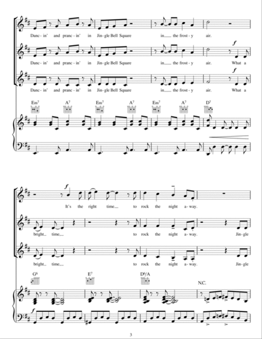 Jingle Bell Rock (arr. Peter Foggitt) SSA scores gallery preview page 3