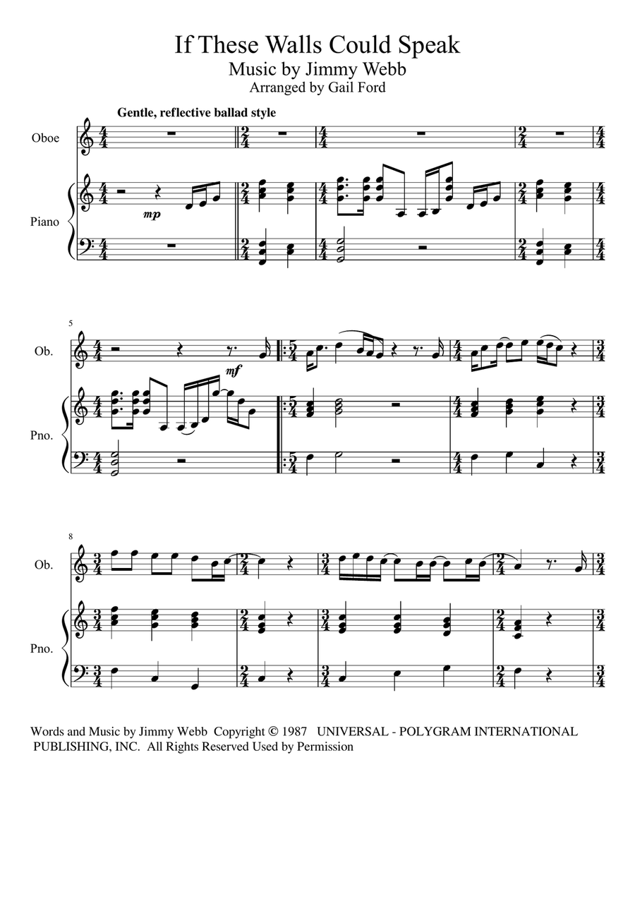 If These Walls Could Speak by Amy Grant - Piano - Digital Sheet 