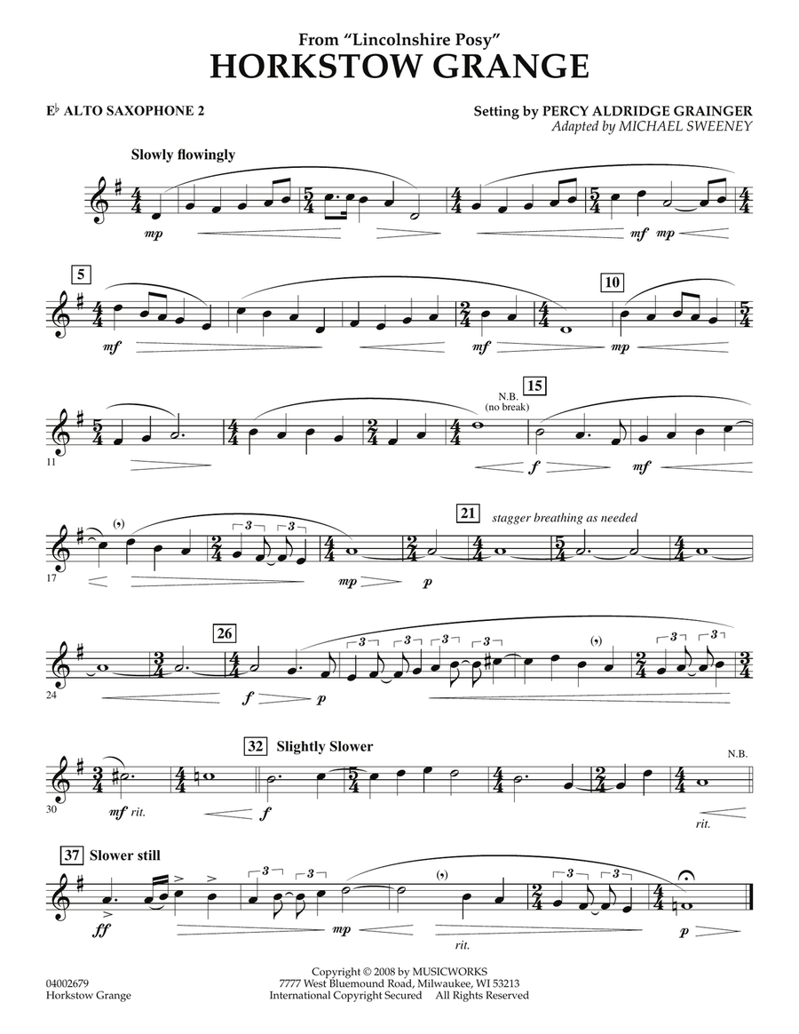 Horkstow Grange - Eb Alto Saxophone 2 Concert Band scores gallery preview page 1