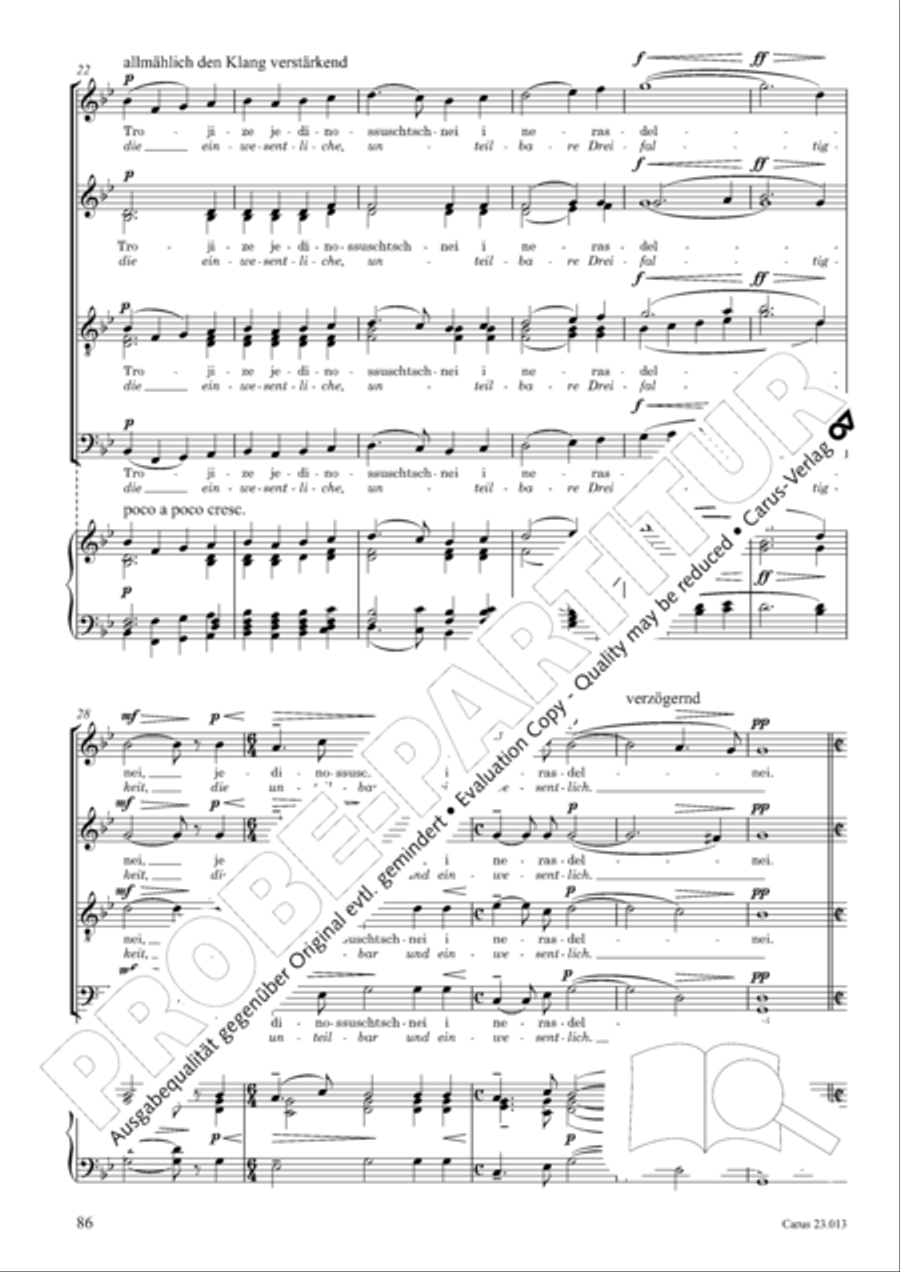Liturgy of St. John Chrysostom op. 31 for mixed choir a cappella (Chrysostomos-Liturgie op. 31 fur Chor a cappella mit singbarem deutschem Text) A Cappella scores gallery preview page 108