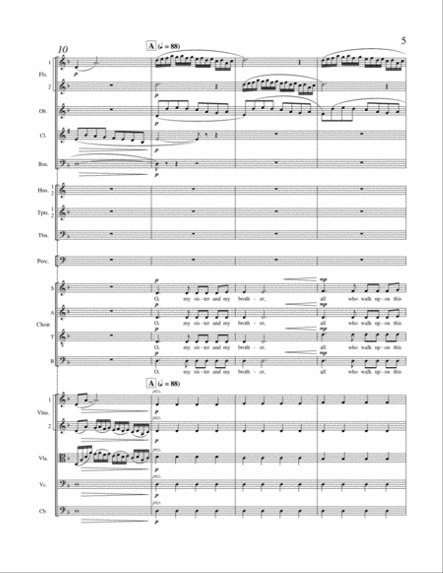 The Tree of Peace (Downloadable SATB Orchestral Score) 4-Part scores gallery preview page 4