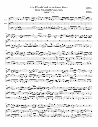 Aria: Erleucht' auch meine finstre Sinnen from: Weihnachts-Oratorium, BWV 248 (arrangement for violi