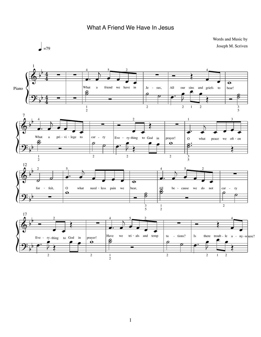 What A Friend We Have In Jesus Voice scores gallery preview page 1