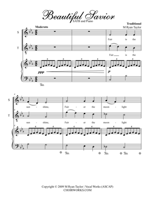 Beautiful Savior : Choral Pack includes 2 keys of SATB and Piano + SSAB version