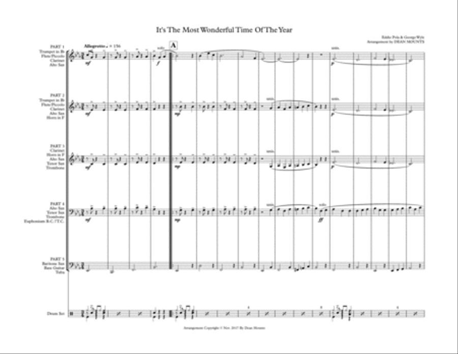 The Most Wonderful Time Of The Year Small Ensemble scores gallery preview page 1