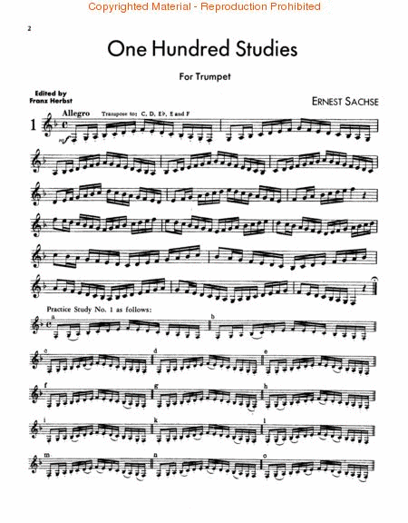 One Hundred Studies for Trumpet