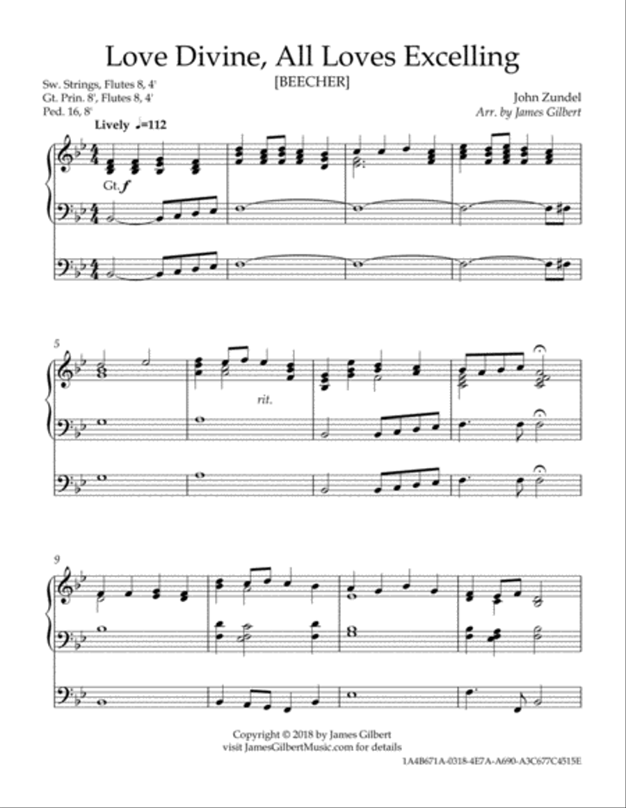 Love Divine, All Loves Excelling Organ Solo scores gallery preview page 2