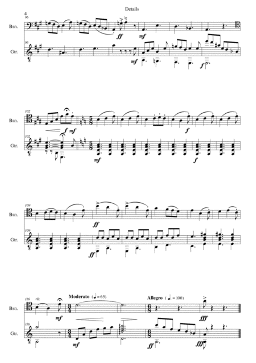 Details for bassoon and guitar Bassoon scores gallery preview page 4