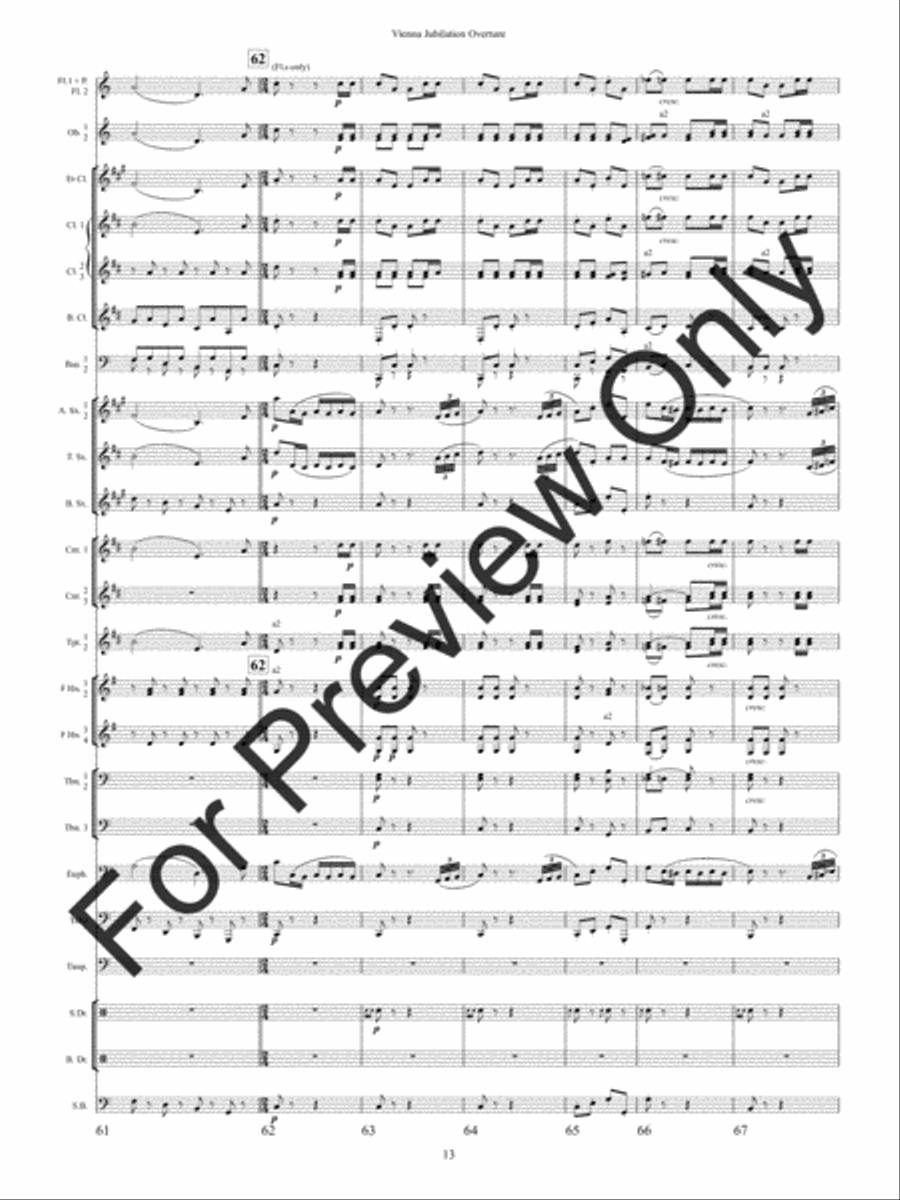 Vienna Jubilation Overture Concert Band scores gallery preview page 16