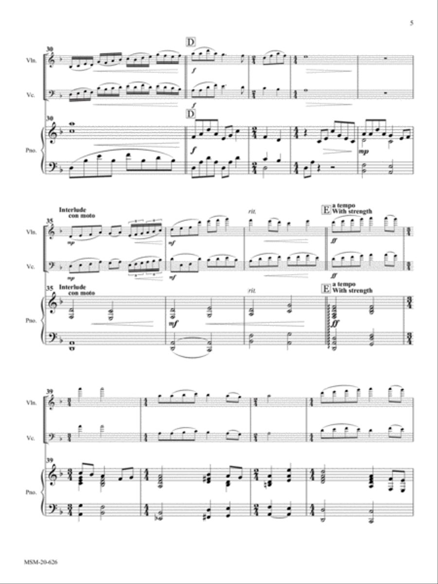 Let All Mortal Flesh Keep Silence Piano Trio scores gallery preview page 3