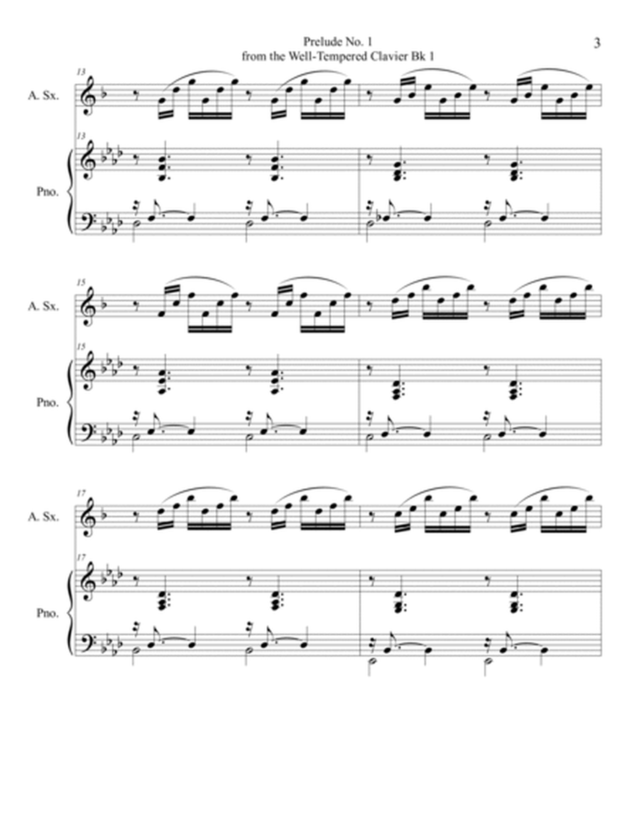 Prelude No.1 from The Well-Tempered Clavier Book 1 BWV 846 (Alto Sax Solo) with piano accompaniment image number null