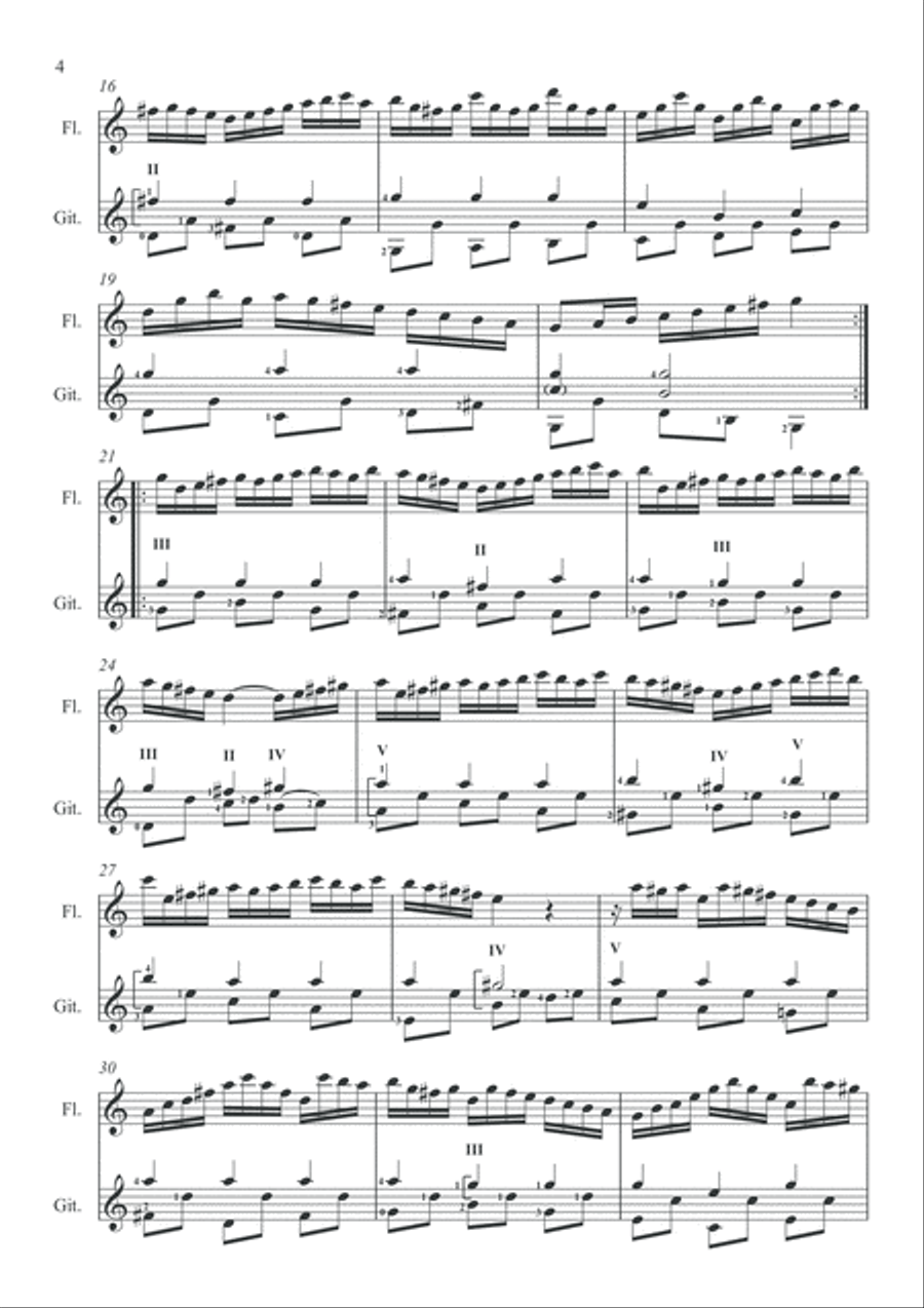 Bach Sonata BWV 1033 for Flute & Guitar Flute scores gallery preview page 5