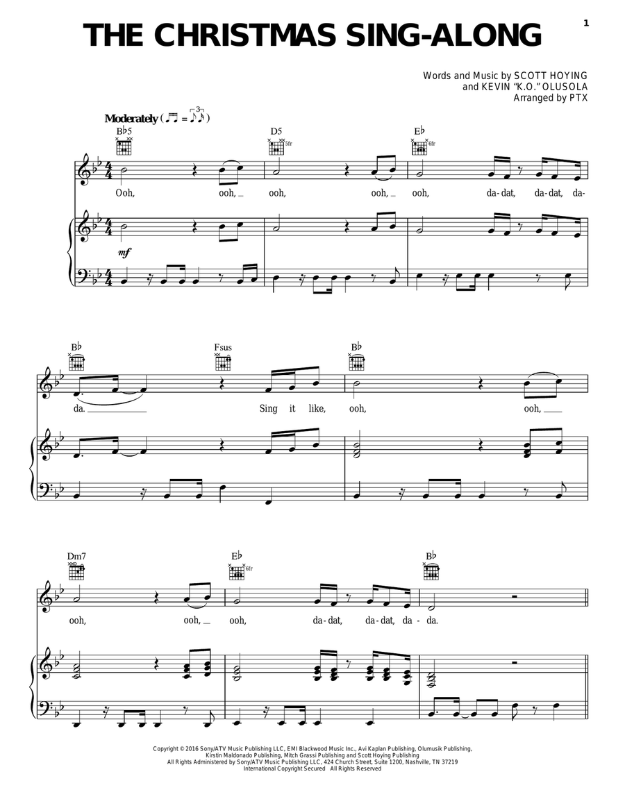 The Christmas Sing-Along A Cappella scores gallery preview page 1