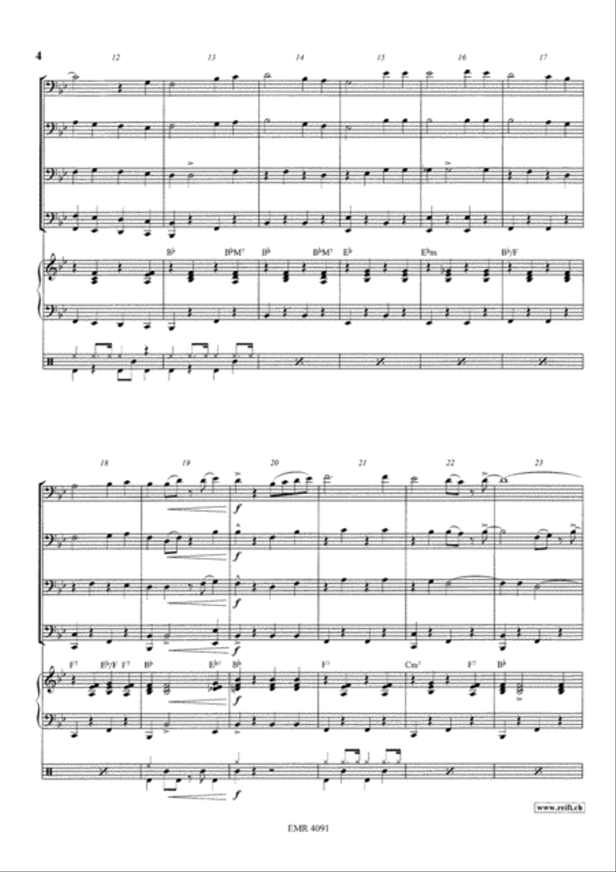 Home on the Range Trombone Quartet scores gallery preview page 4