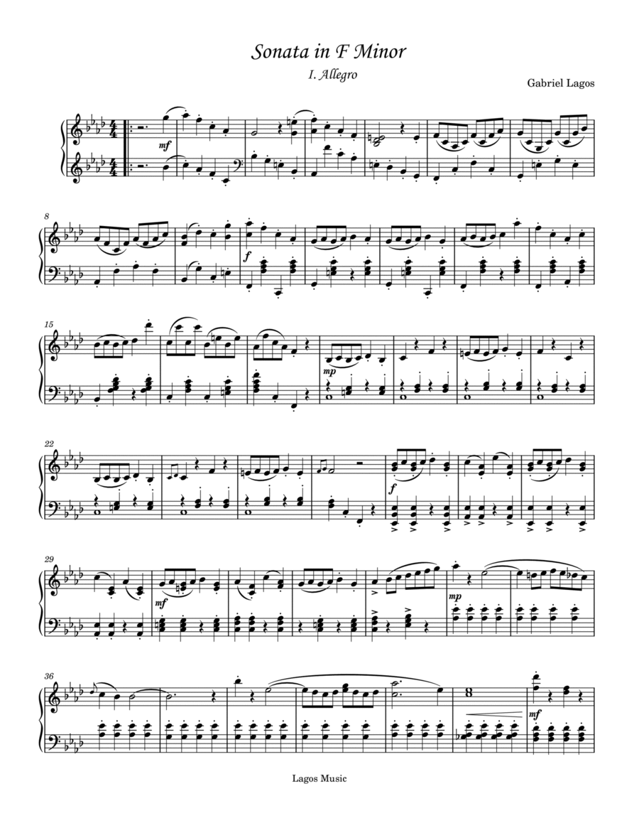 Piano Sonata in F Minor - I. Allegro image number null