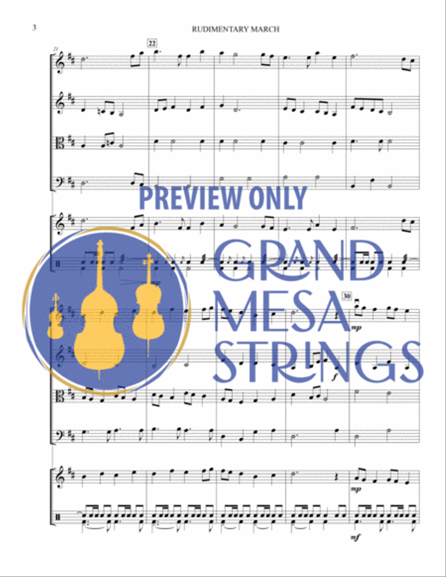 Rudimentary March String Orchestra scores gallery preview page 4