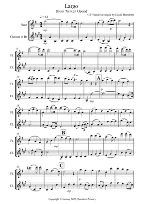 Largo (Handel) for Flute and Clarinet duet