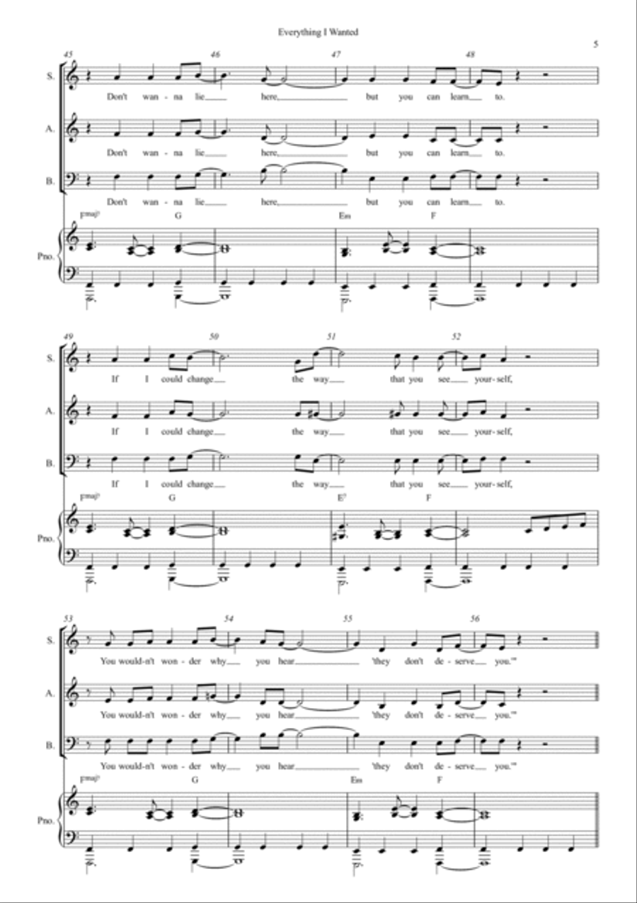 Everything I Wanted 3-Part scores gallery preview page 5