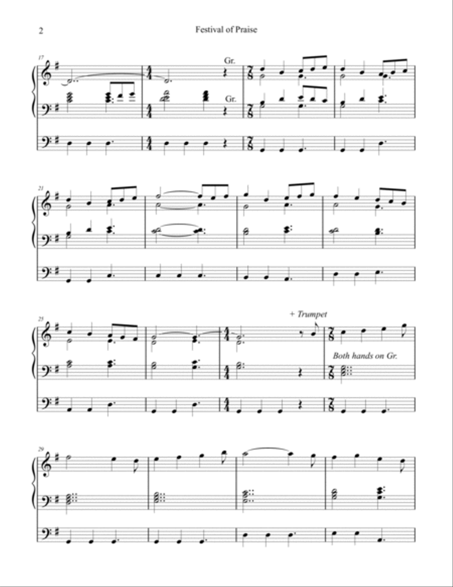 Festival of Praise (Laudes Domini) organ work, by Phil Lehenbauer Organ Solo scores gallery preview page 3