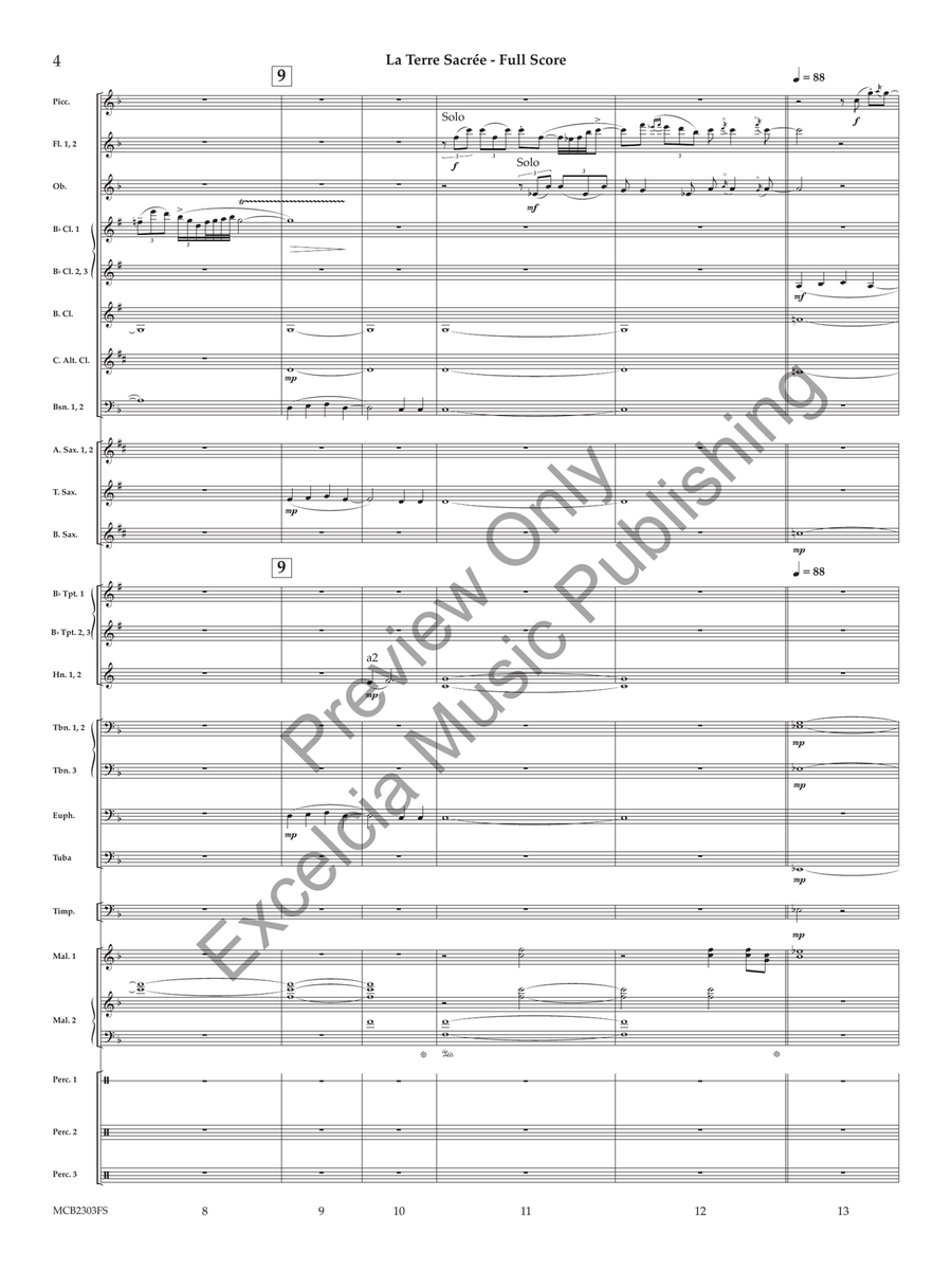 La Terre Sacrée (Score) Concert Band scores gallery preview page 5