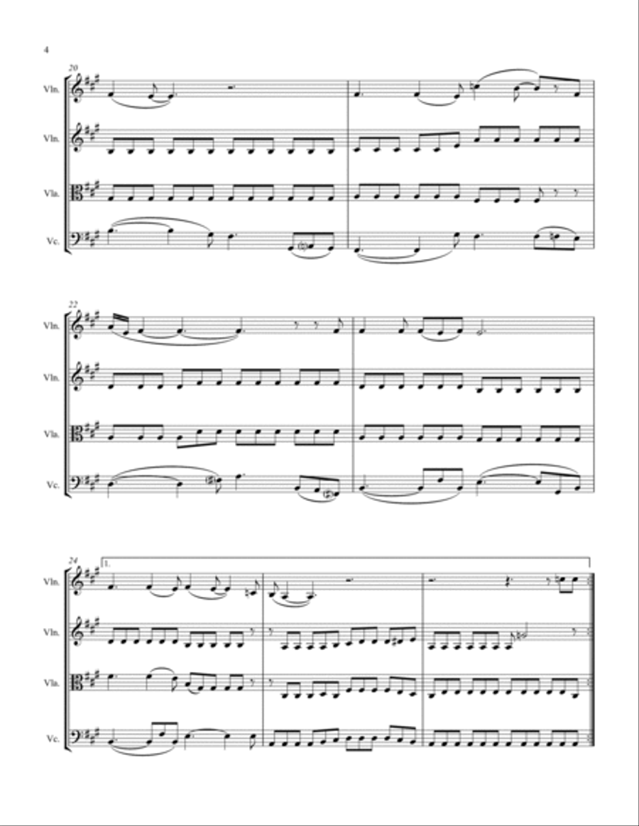 Oh! Darling String Quartet scores gallery preview page 5