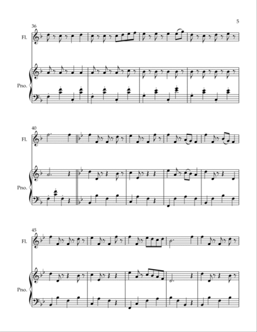 Au Revoir Flute Solo scores gallery preview page 5