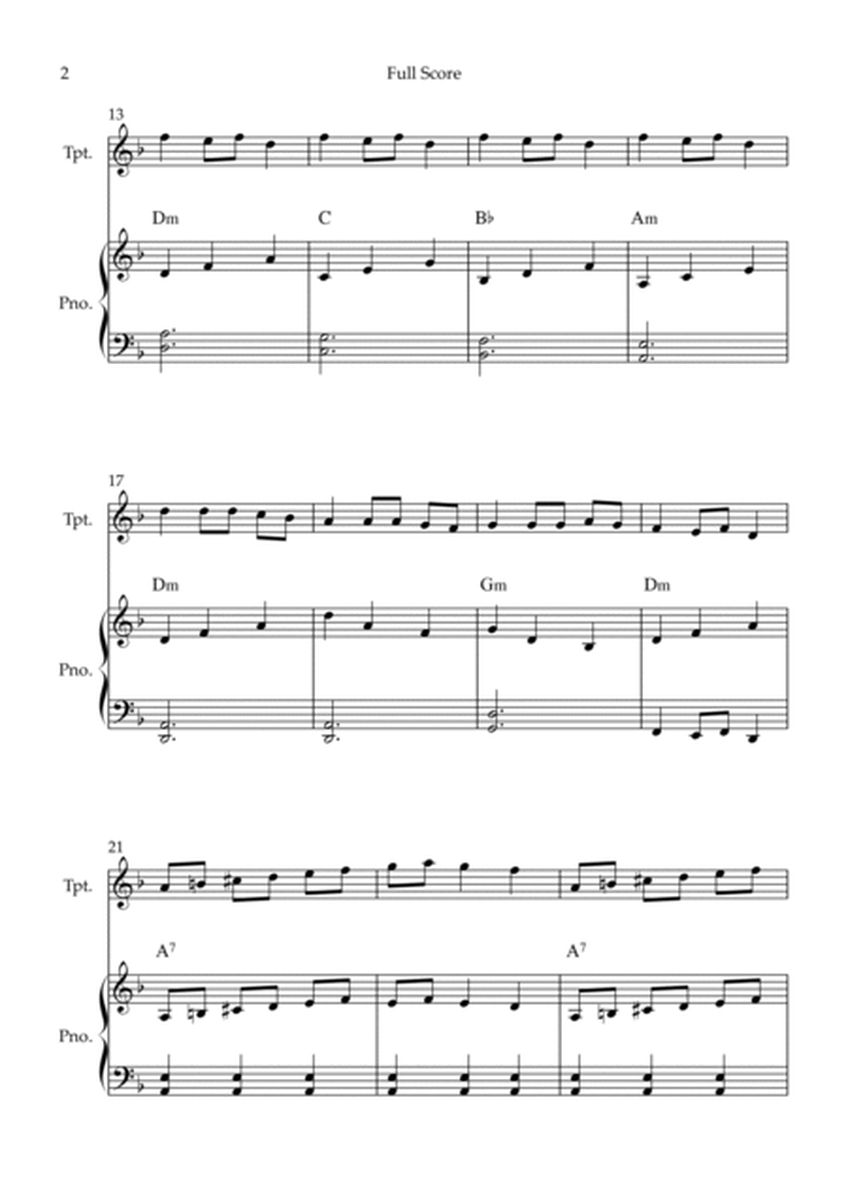 Carol Of The Bells (Christmas Song) for Trumpet in Bb Solo and Piano Accompaniment with Chords image number null