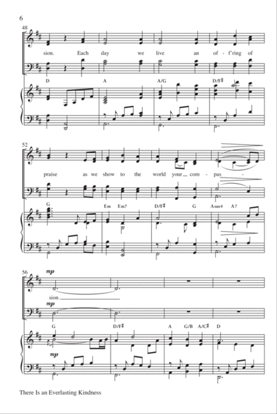 There Is an Everlasting Kindness (The Compassion Hymn) 4-Part scores gallery preview page 7