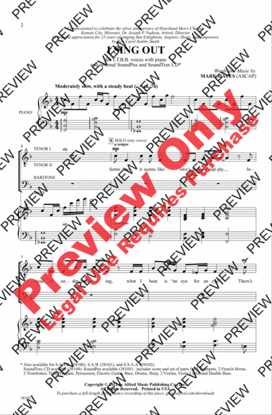 I Sing Out Men's Choir scores gallery preview page 2