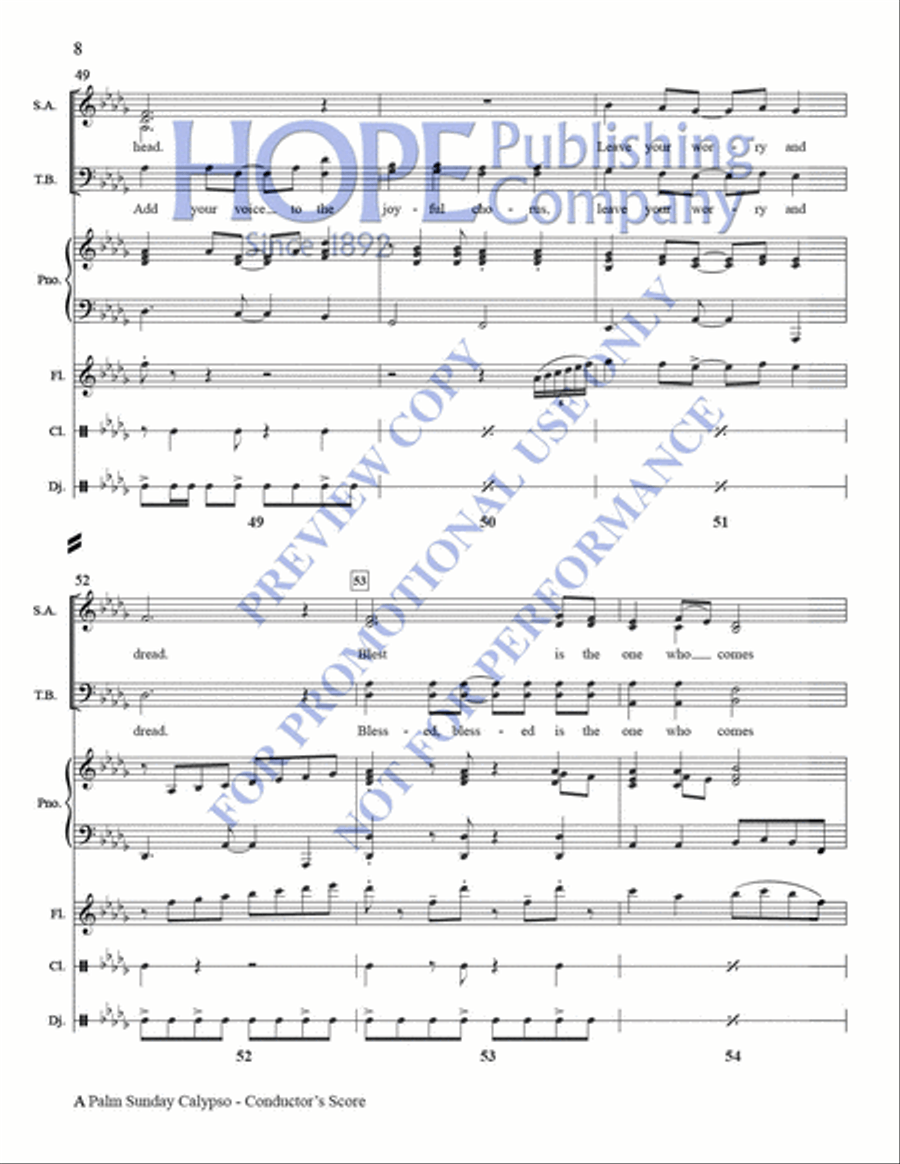 A Palm Sunday Calypso Piano Accompaniment scores gallery preview page 9
