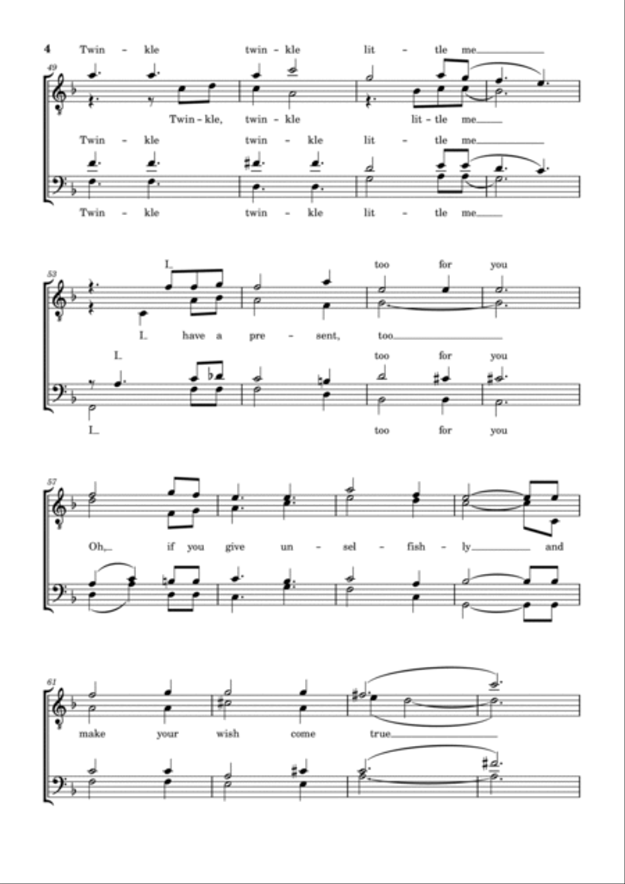 Twinkle Twinkle Little Me TTBB scores gallery preview page 4