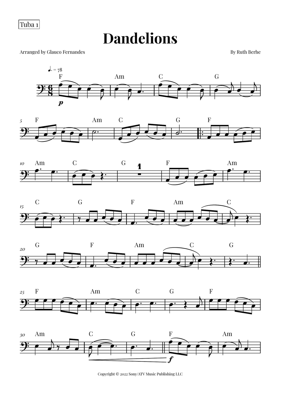 Dandelions Brass Duet scores gallery preview page 4