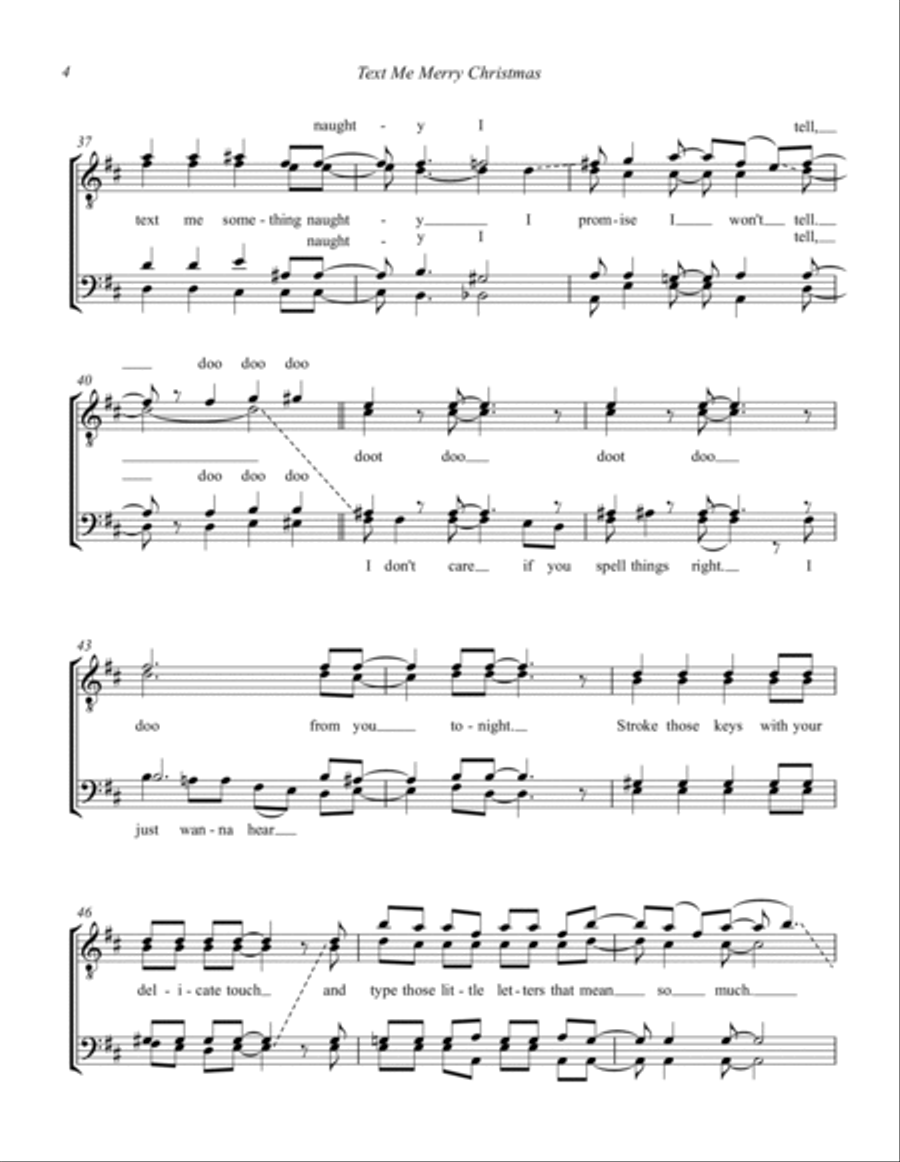 Text Me Merry Christmas (arr. Adam Scott) TTBB scores gallery preview page 4