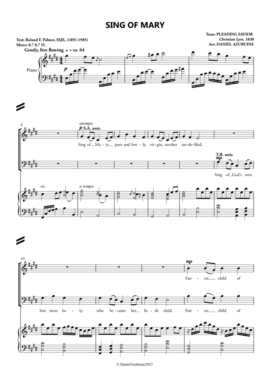 Sing of Mary Sing of Mary 4-Part scores gallery preview page 1