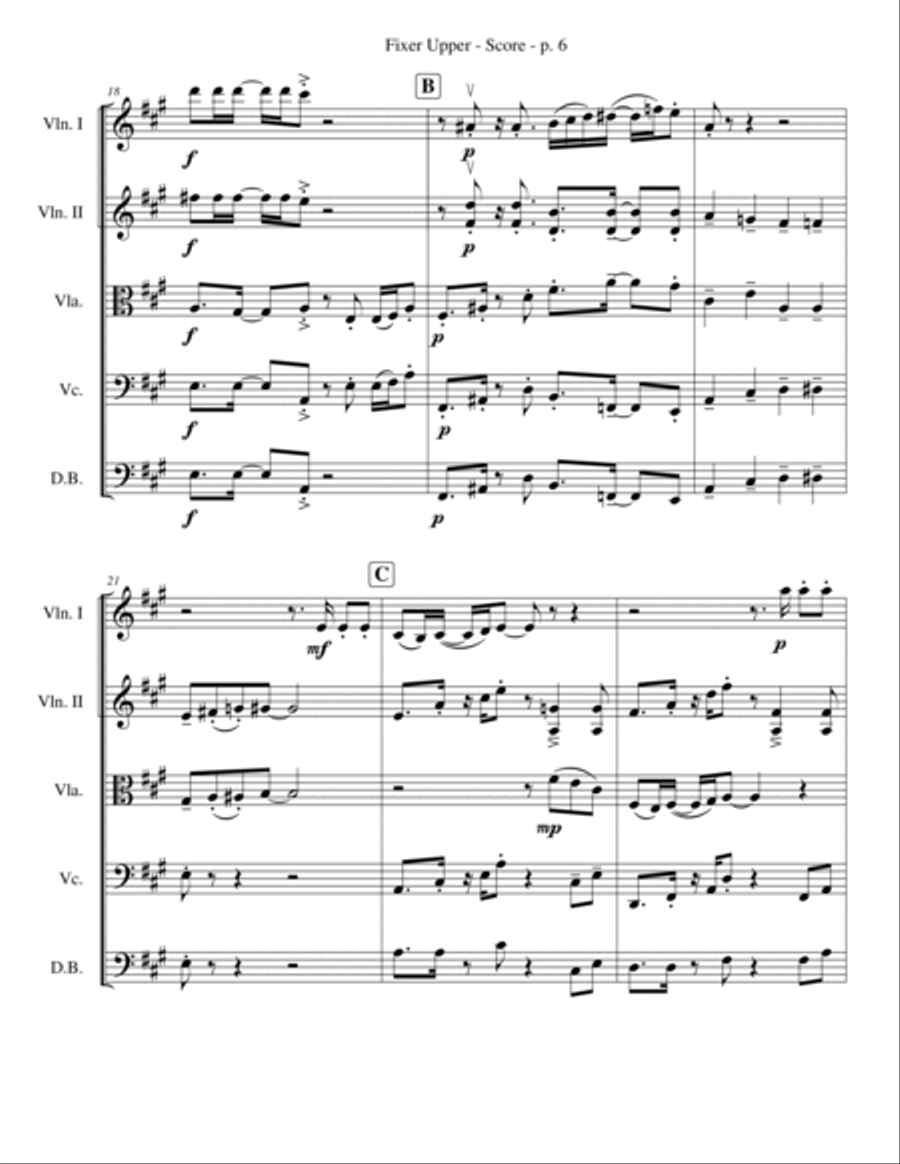 Fixer Upper String Quartet scores gallery preview page 6