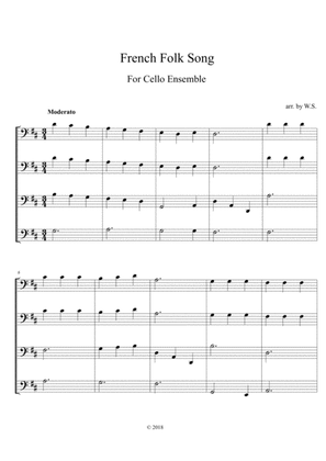 French Folk Song for 4 cellos-Easy