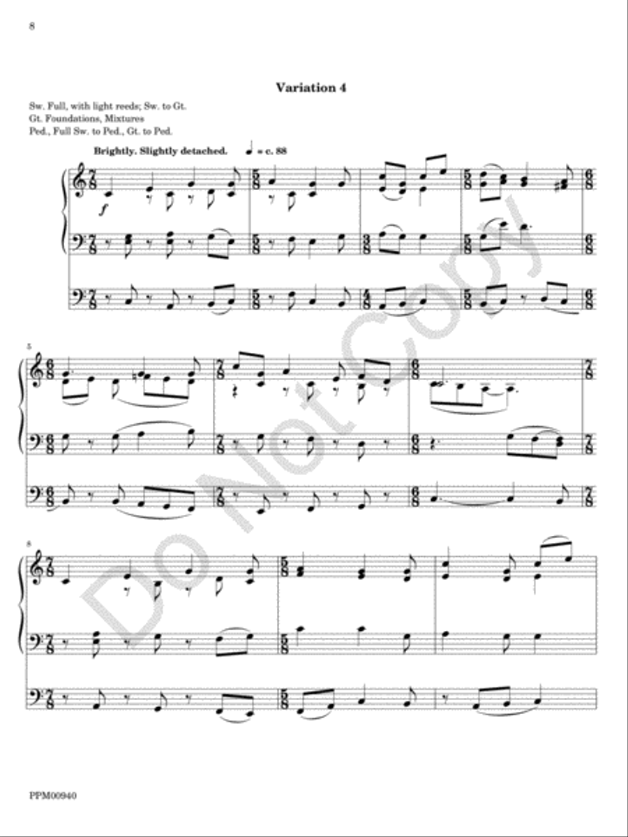 Variations on Sleepers Wake! Organ Solo scores gallery preview page 11