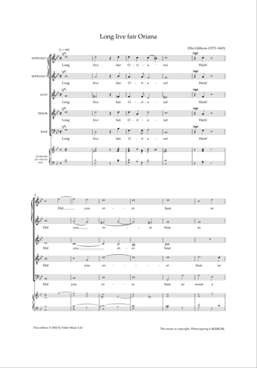 Fair Oriana Fair Oriana A Cappella scores gallery preview page 2