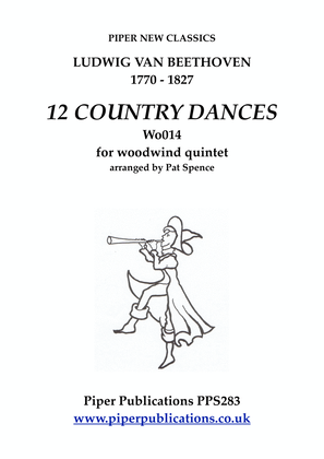Book cover for BEETHOVEN: 12 COUNTRY DANCES FOR WOODWIND QUINTET