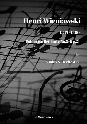 Book cover for Wieniawski Polonaise No. 2 Op 21 for Violin and Orchestra