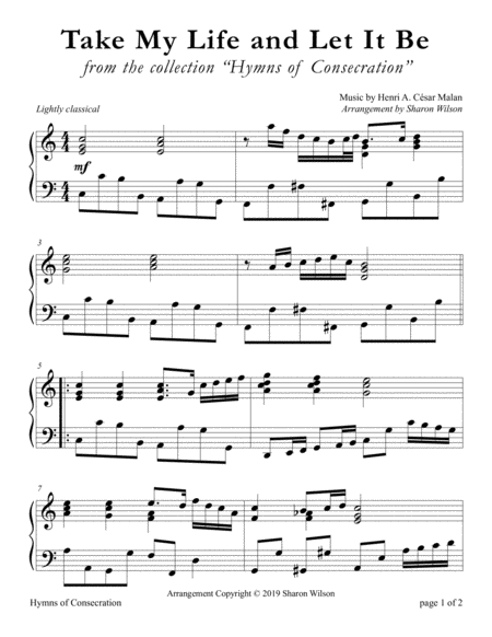 Take My Life and Let It Be (LARGE PRINT Piano Solo) image number null