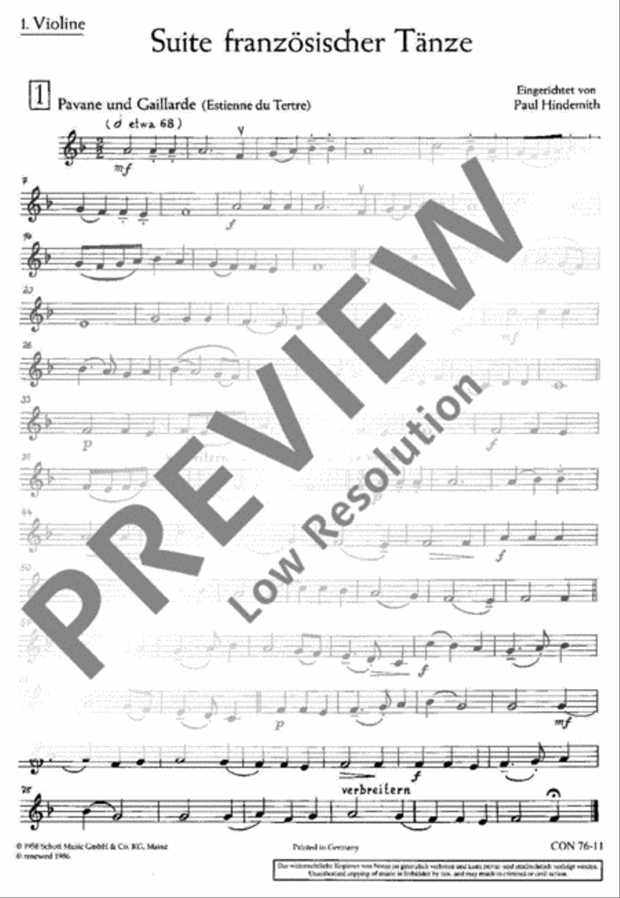 Suite französischer Tänze Violin scores gallery preview page 2