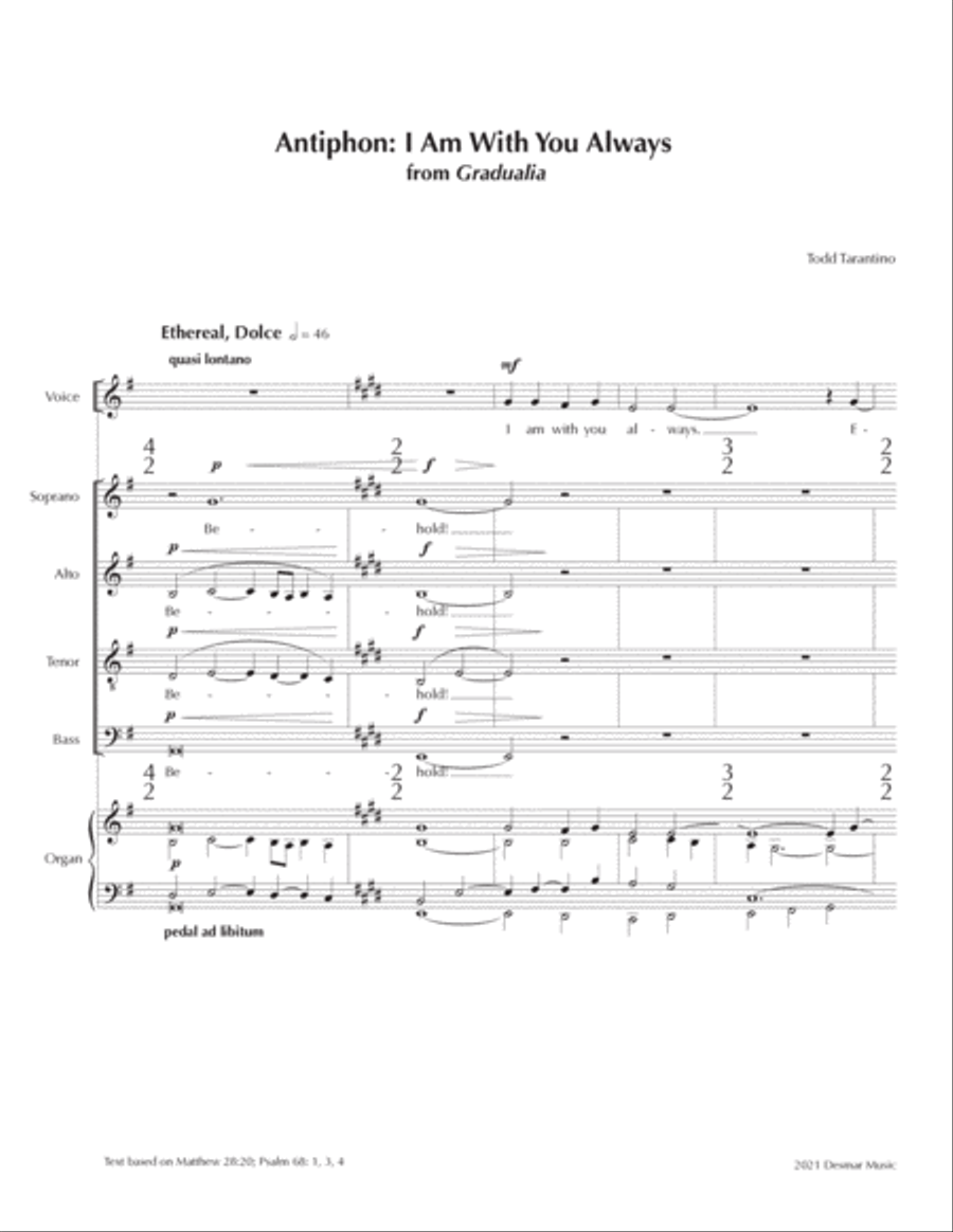 I Am With You Always (version for Solo Voice, SATB, organ) 4-Part scores gallery preview page 3