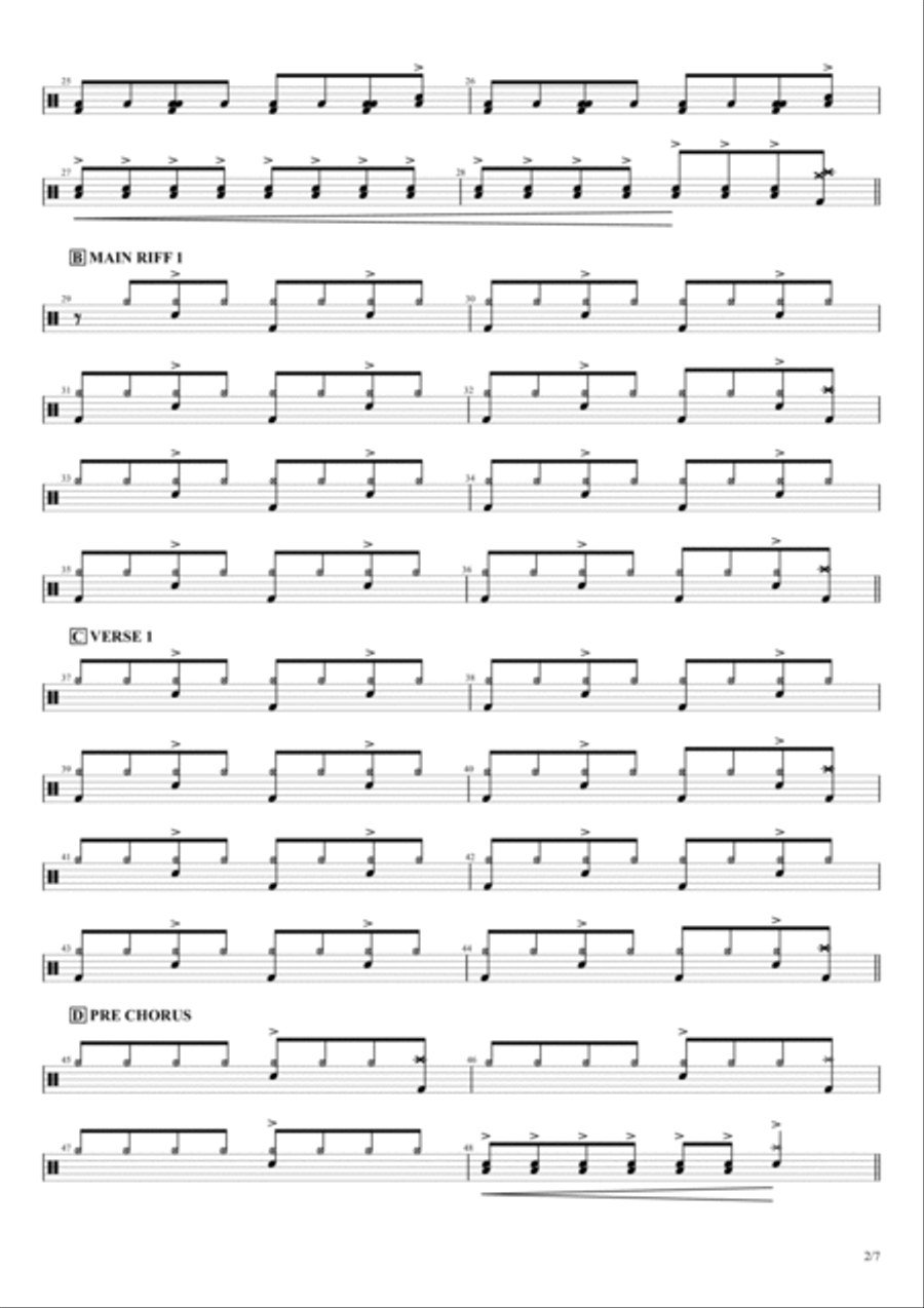 Enter Sandman Drum Set scores gallery preview page 2